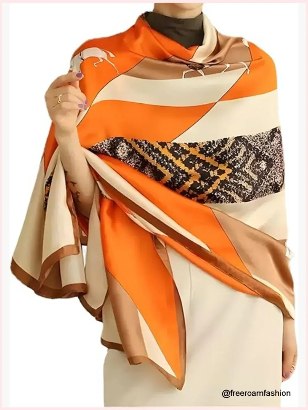Large Lightweight Silky Shawl Scarf Wrap for Women - 70x35 inches Sun Protection